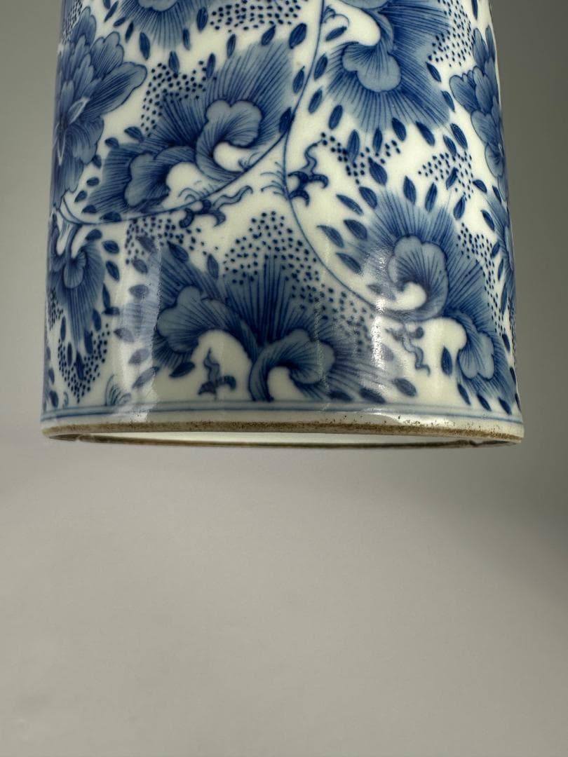 中国美術　煎茶道具　茶器　青花花卉文茶壺　染付茶入　時代　古物　唐物