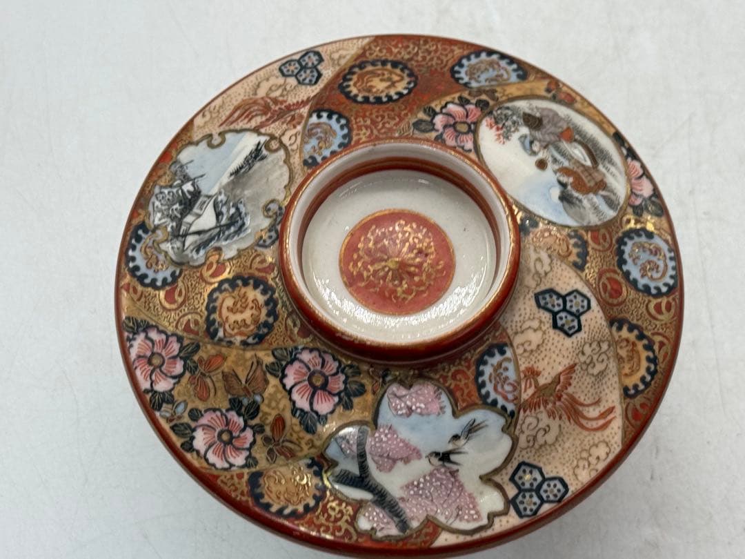 明治　極上　九谷　蓋茶碗②　九谷谷口造　送料込み250130