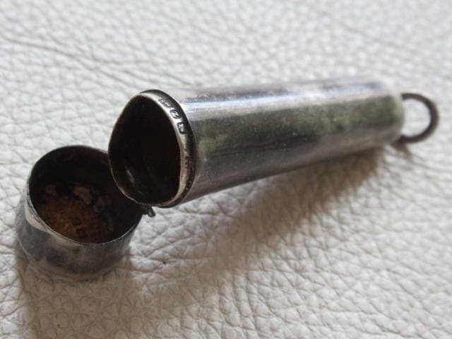 希少 美品 1899年製 イギリス製◆総純銀製（925/1000) パイプケース