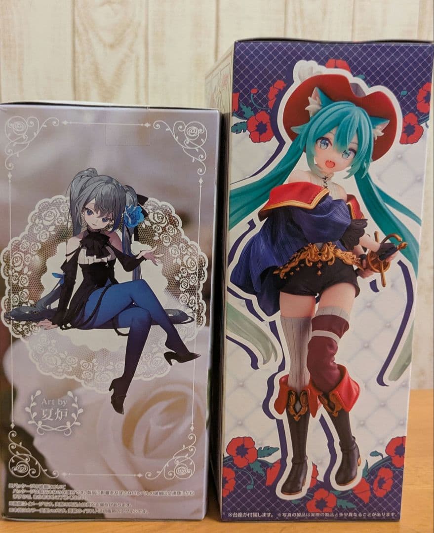 初音ミク　白薔薇　長靴を履いた猫　フィギュア8体セット