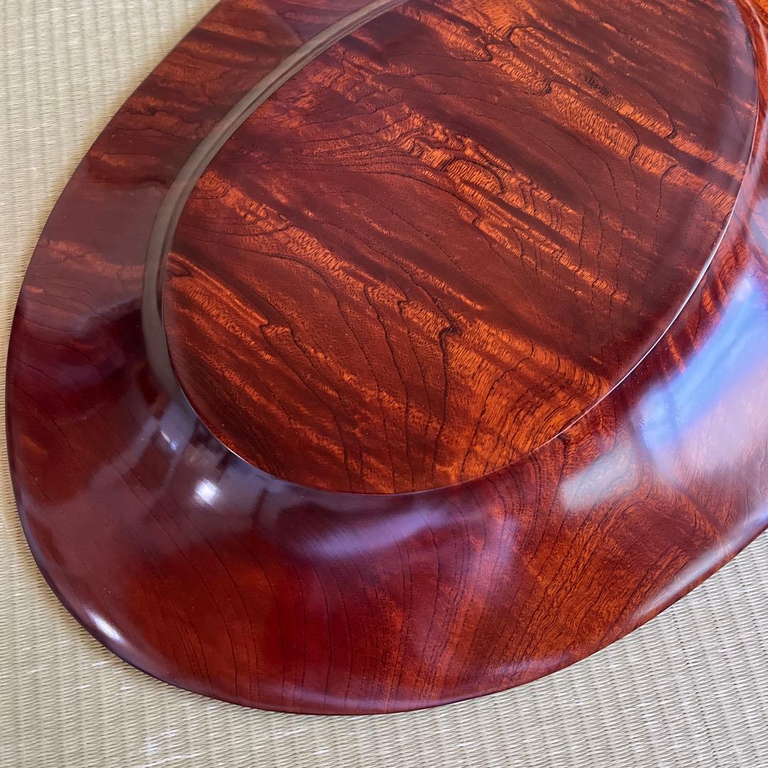 欅杢拭漆盛器(けやきもくふきうるしのもりき)　　IM238