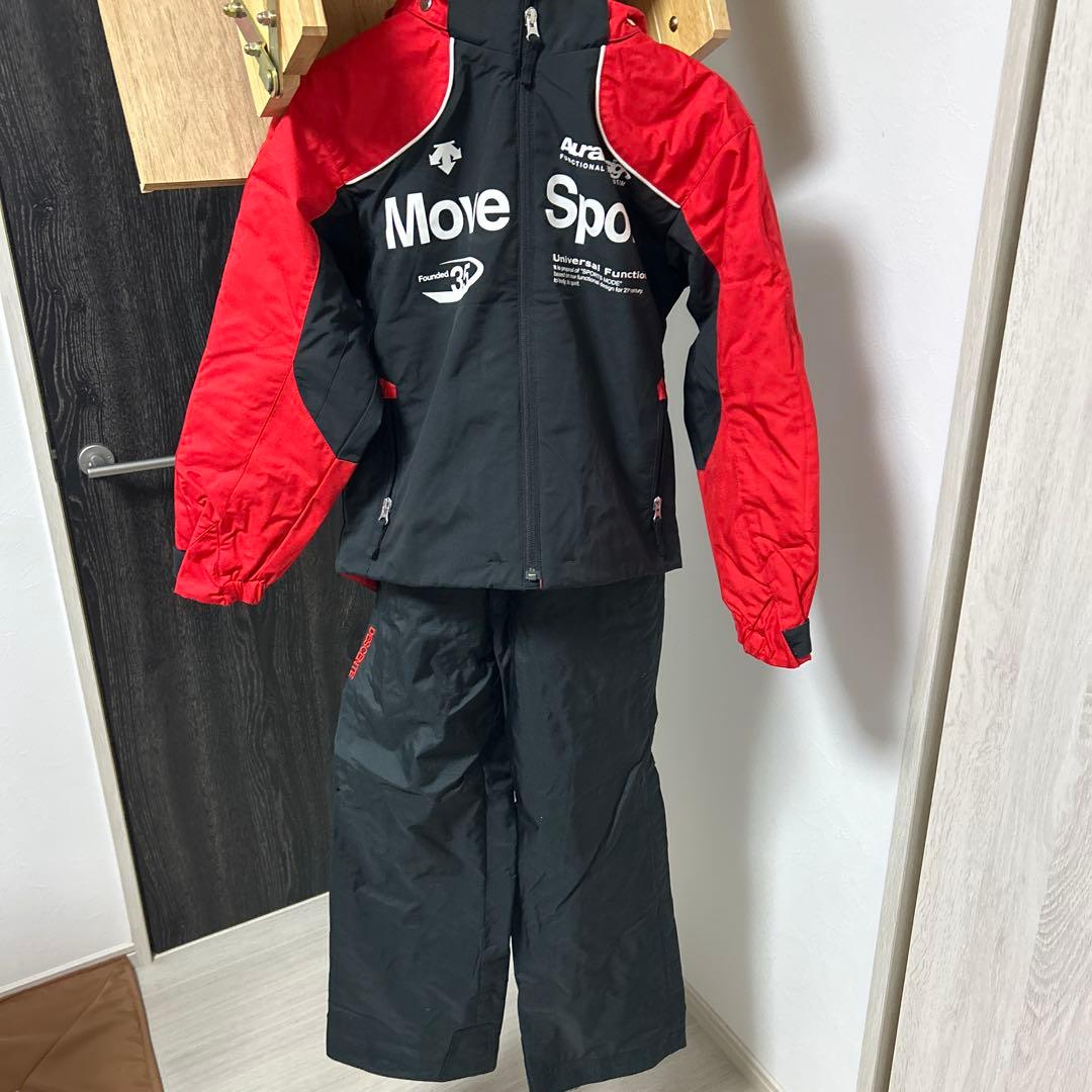 DESCENTE Move Sport 140 子ども用スキーウェア 黒/赤