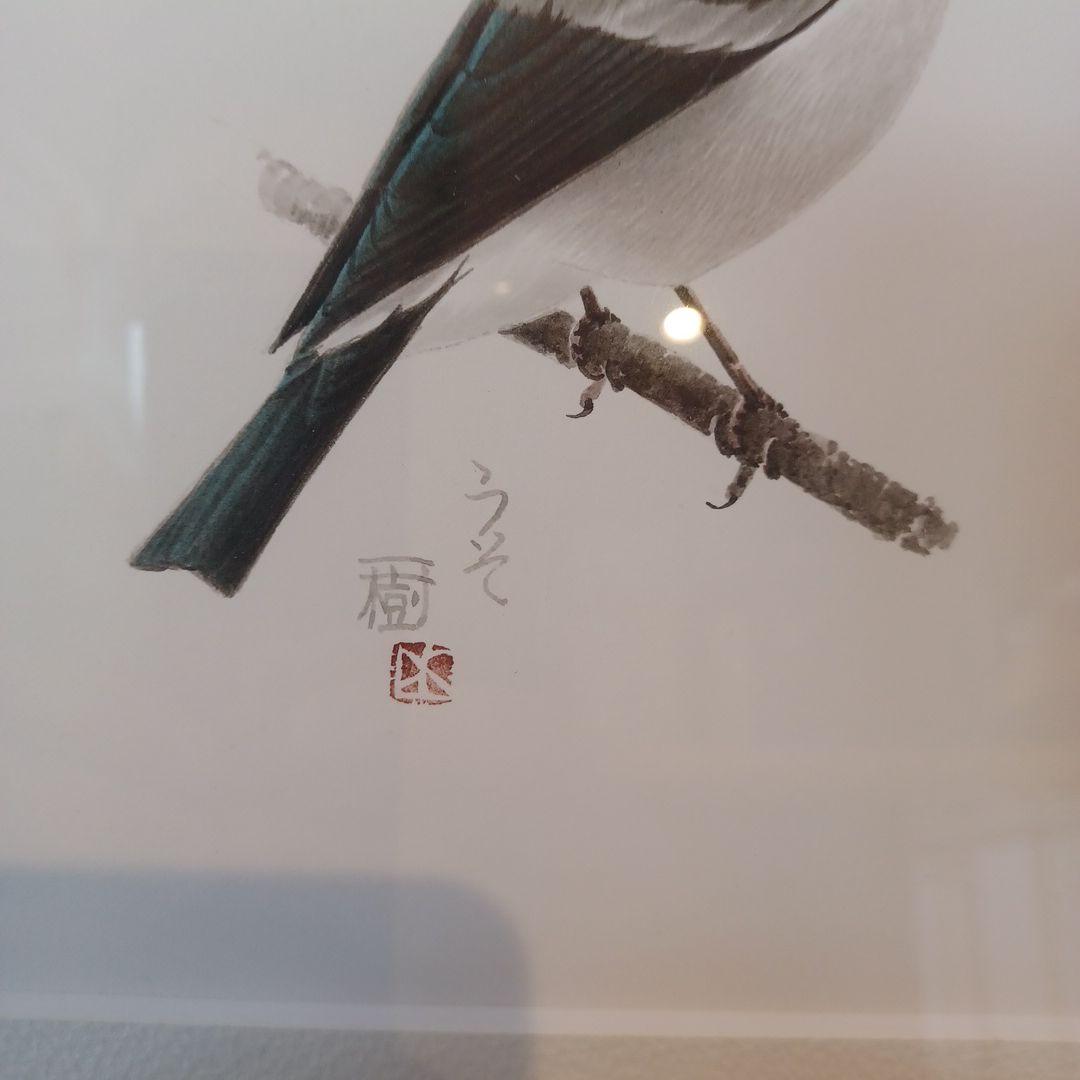 野鳥画家「木部一樹」アクリル画　うそ