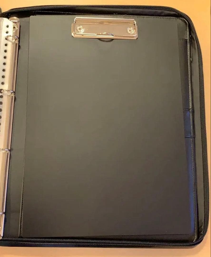 アシュフォード A4オーバーサイズ ダブルジッパー ドキュメントケース 黒