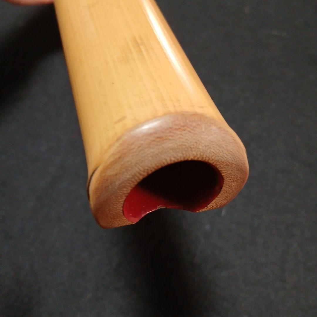 和楽器　尺八　本体 銘有　竹製 5穴　縦笛　和楽