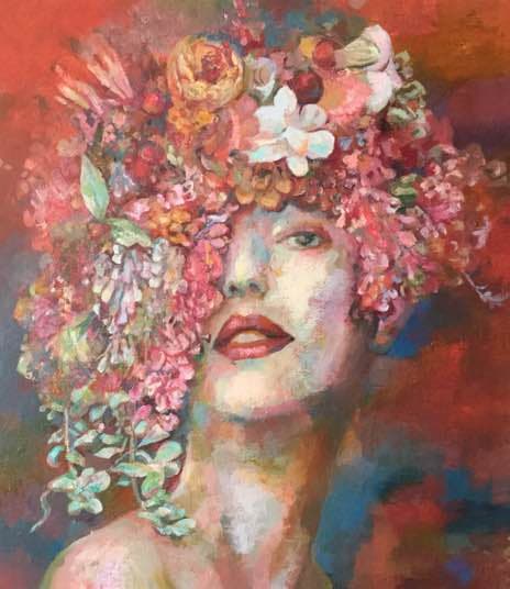 お花冠シリーズ オリジナル絵画 F10号サイズ