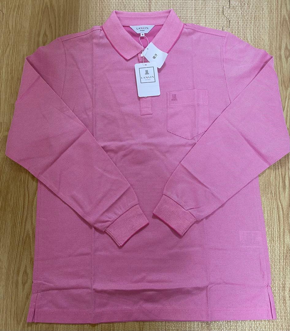 新品タグ付LANVIN SPORT長袖ポロシャツ ピンク