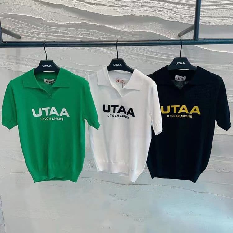 UTAA ゴルフ ウェア トップス ニット 半袖 ポロシャツ レディース