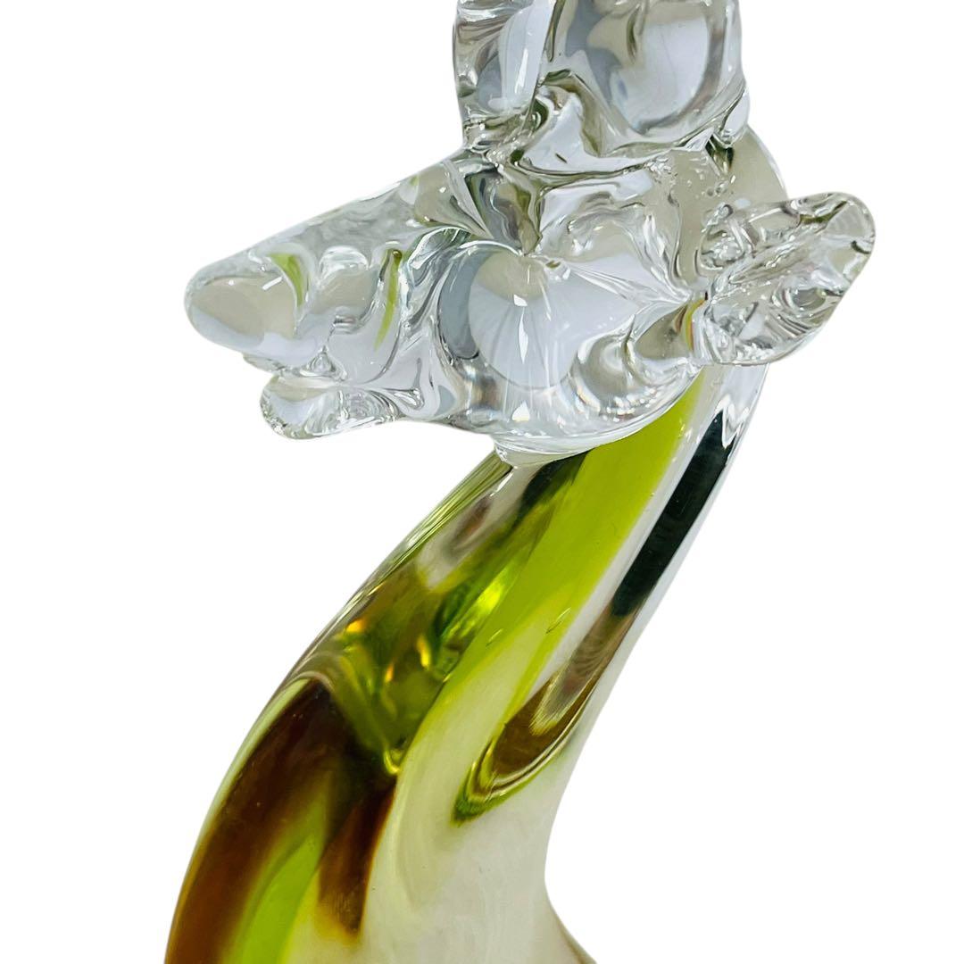 マルティグラス 鹿 ガラスオブジェ ペア 置物 大小セット レトロ