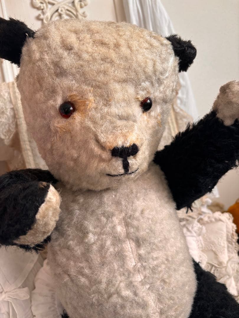 R　Bigサイズパンダベア　ヴィンテージベア　アンティークベア　DDR