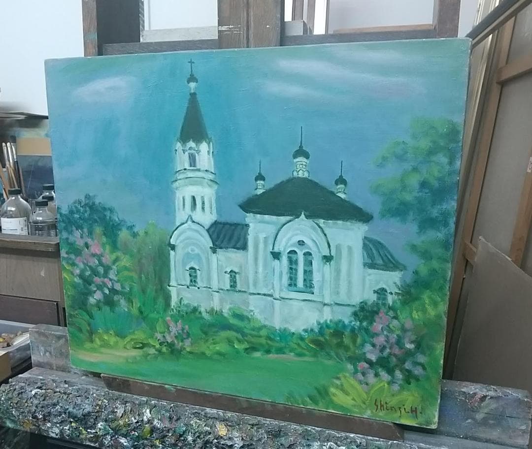 「ハリスト正教会」F10 油絵 絵画