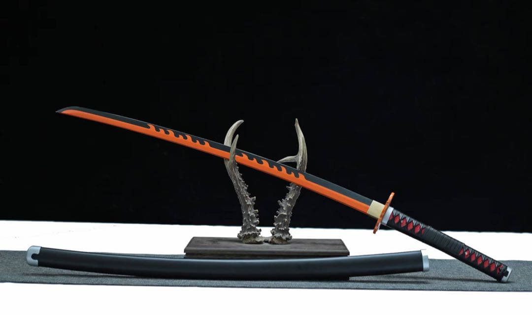 鬼滅の刃 赫刀 本牛革柄巻 日本刀 模造刀 武具 舞踊刀