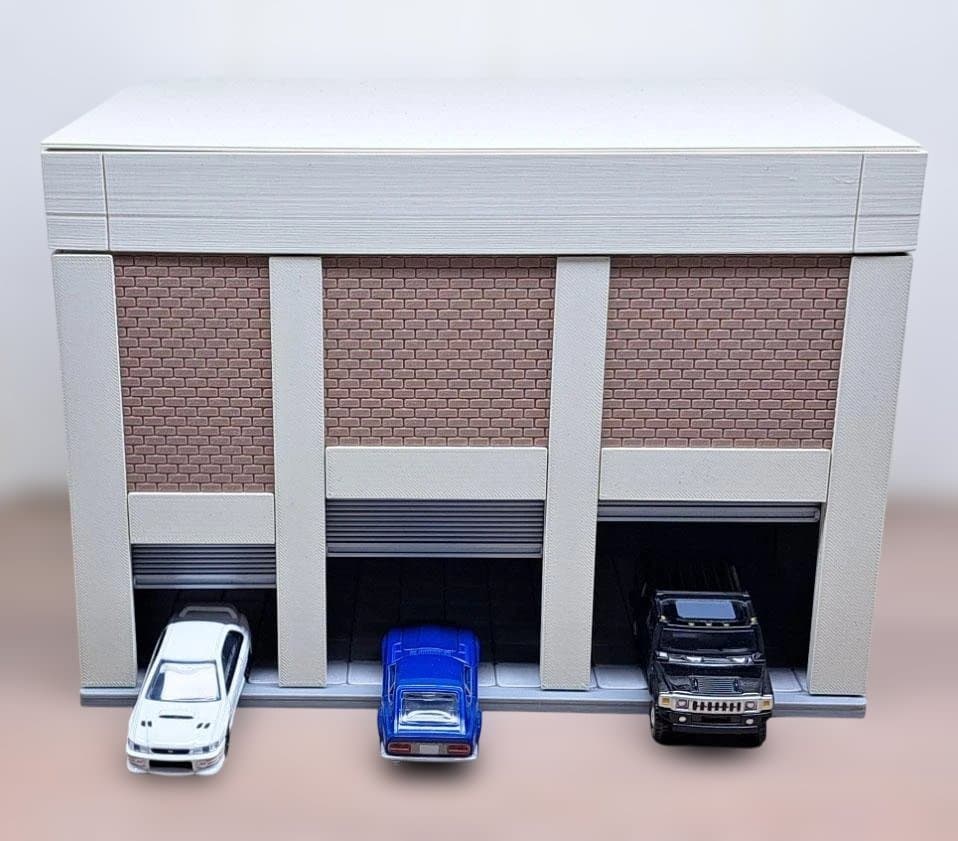 1/64サイズ■ミニカー用ジオラマ■大型ガレージ■トミカ・ホットウィール等