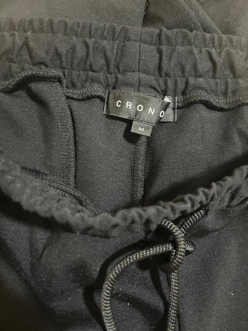 完売品 CRONOS ストライプデザイン ジャージパンツ 黒