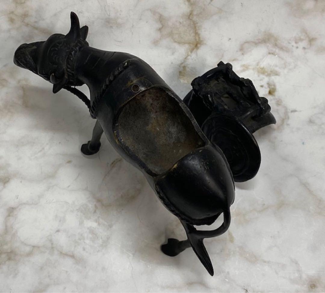 銅製　香炉　牛型　24や407