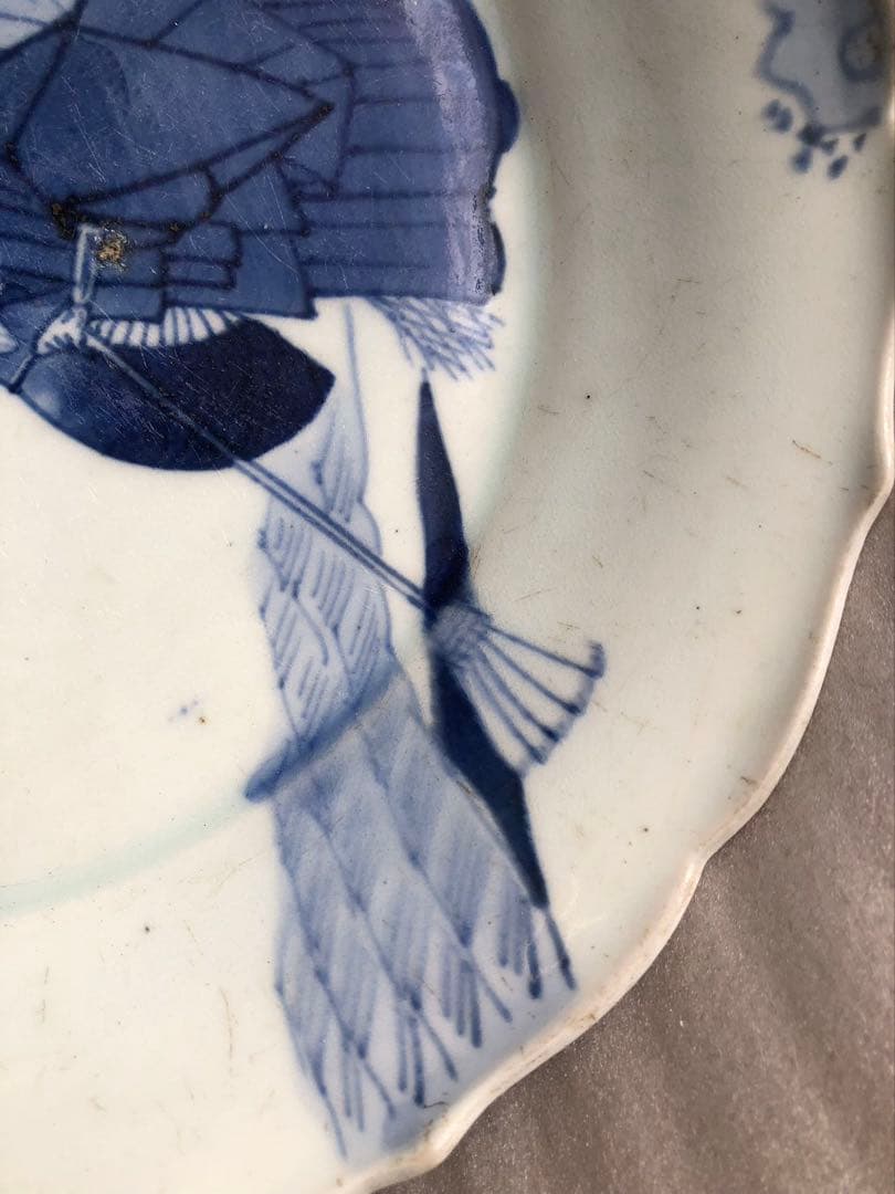 古伊万里　飾り皿　直径29cm　伊万里　染付　時代物26A3