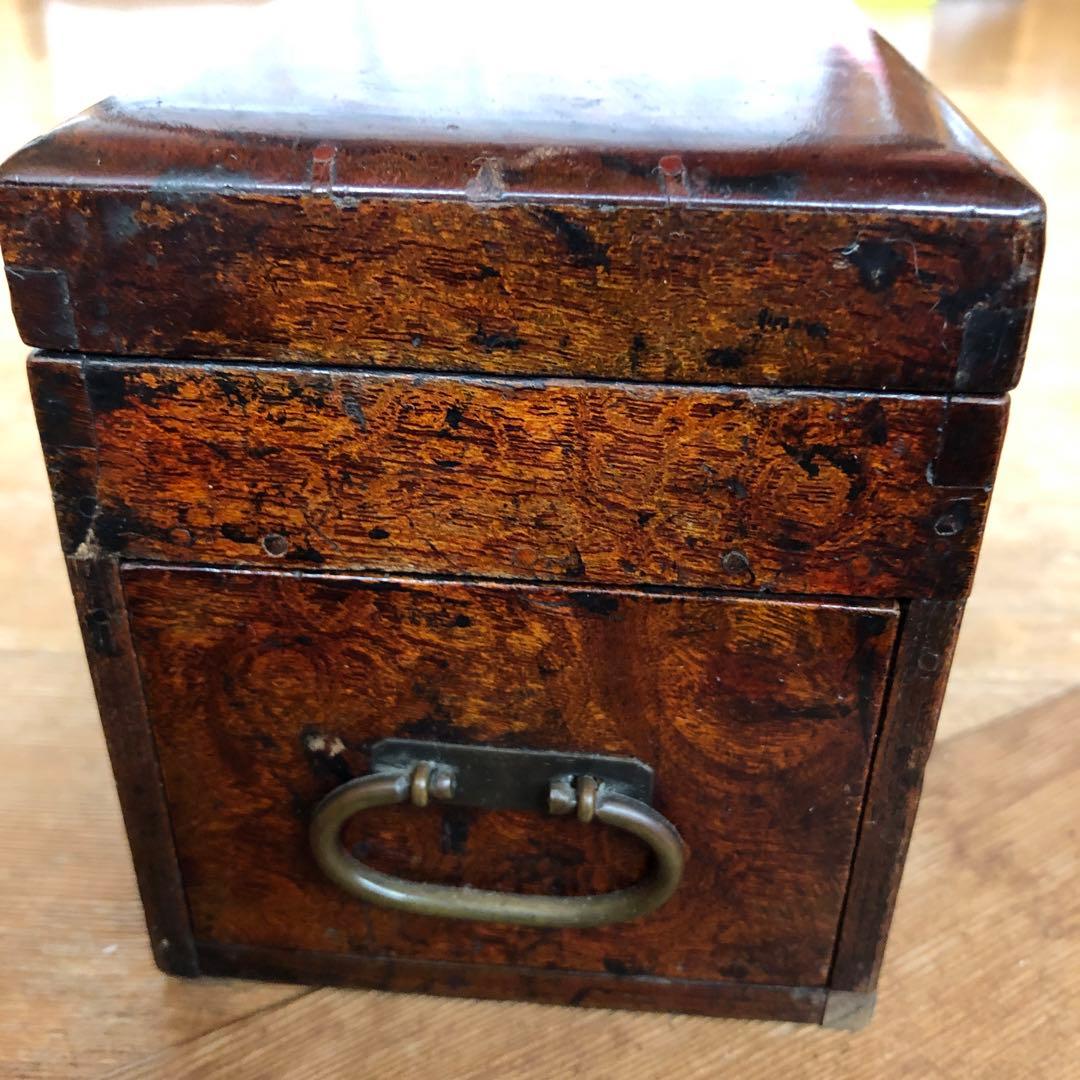 欅玉杢硯箱　　骨董品