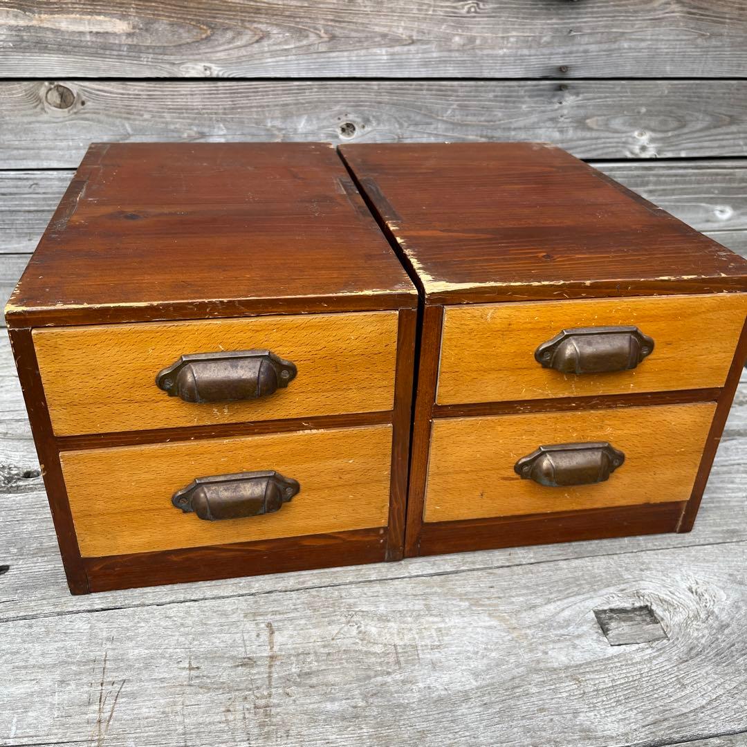 ヴィンテージ引き出し棚2個セット