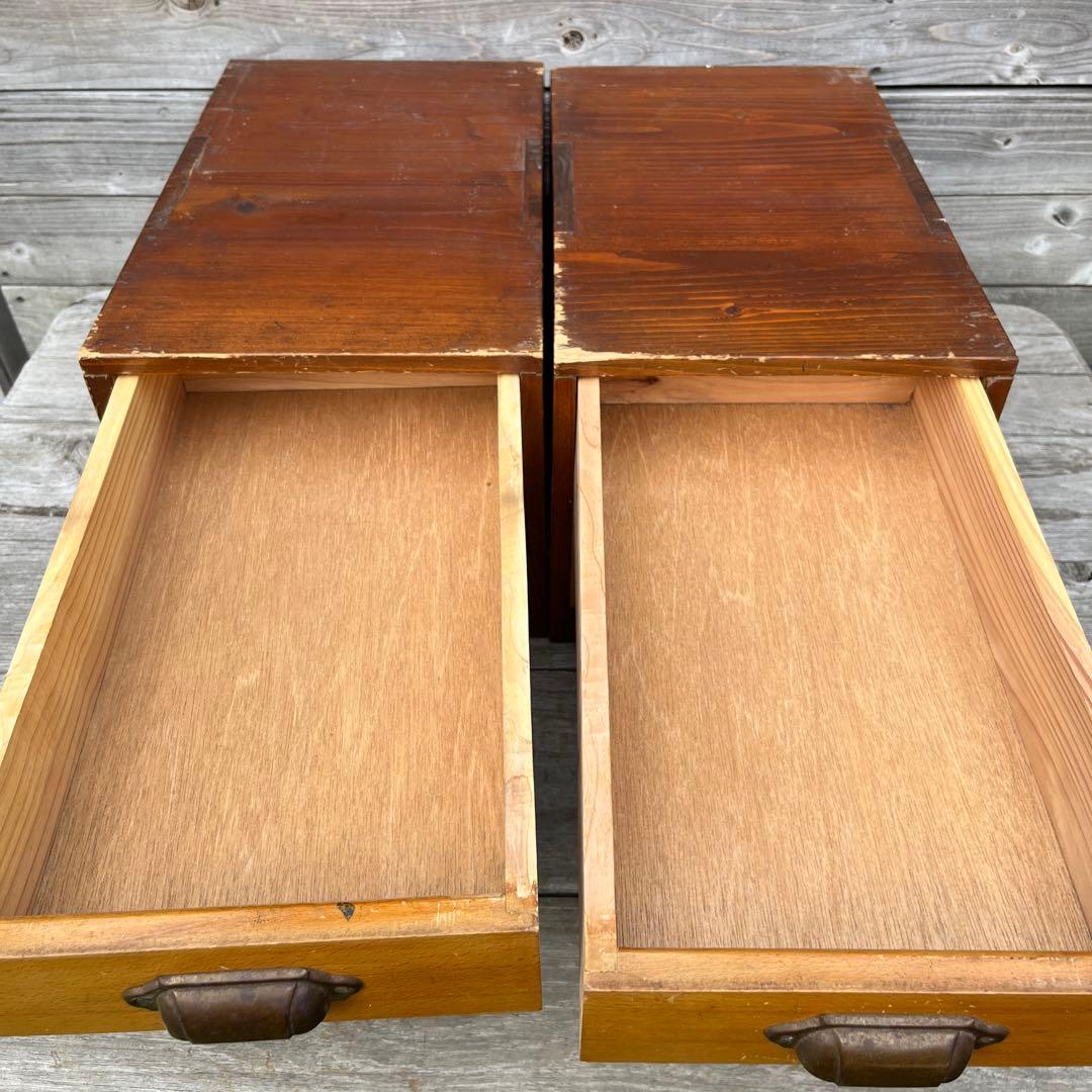 ヴィンテージ引き出し棚2個セット