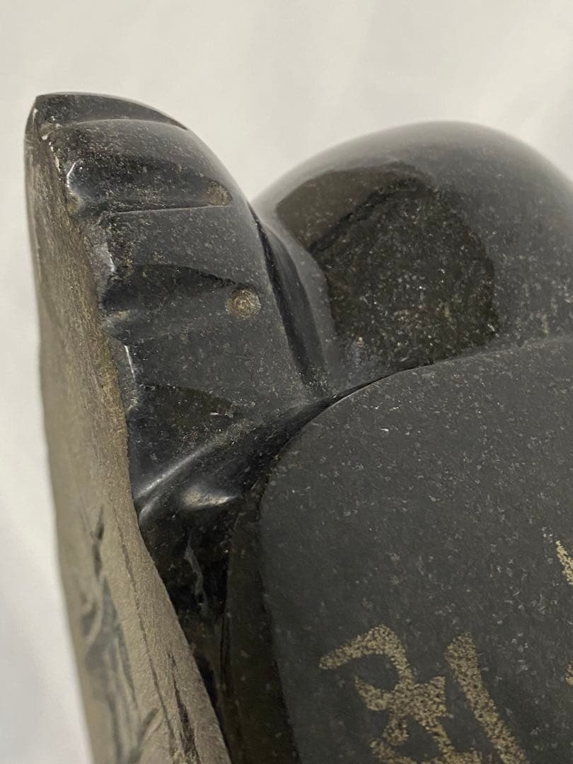 2278❣️黒御影石　招き猫　石像　彫刻　オブジェ