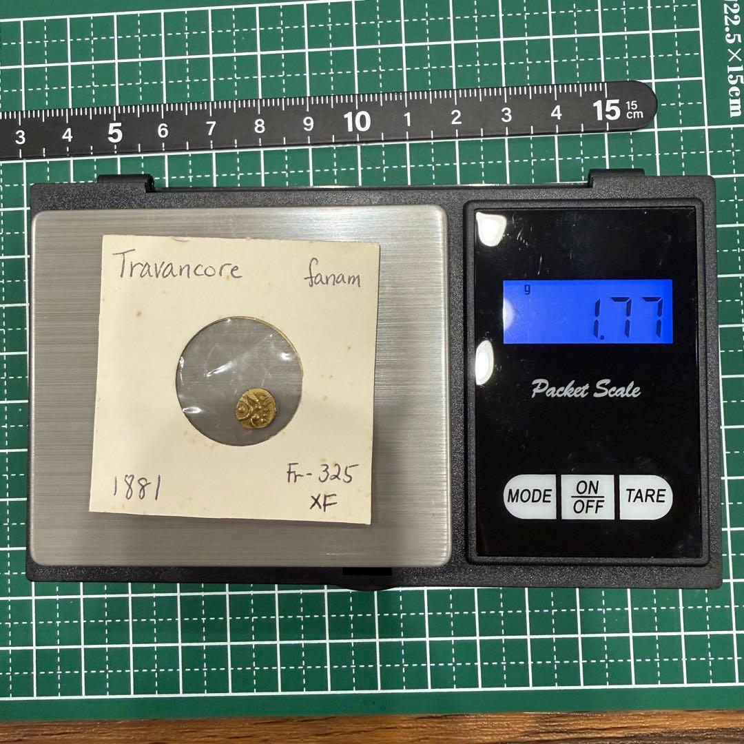 ま*ん様 No.67 アンティーク 金貨 インド ファナム トラバンコール 18
