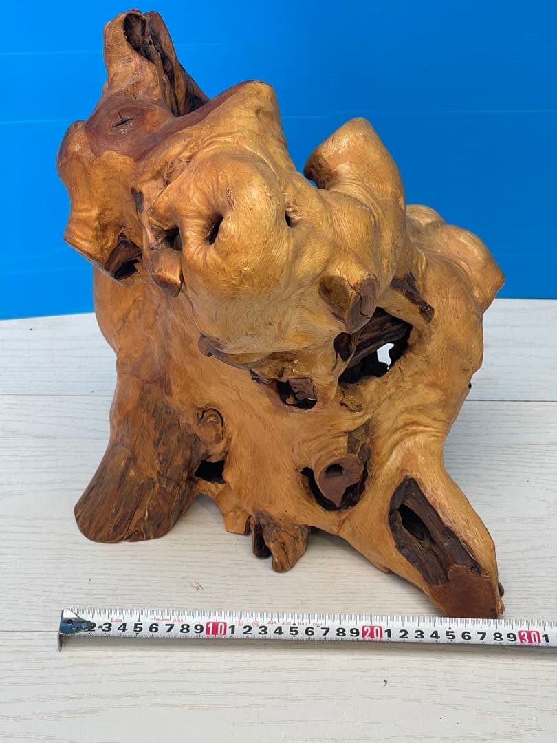 木製彫刻 自然な形状のオブジェ 約30cm