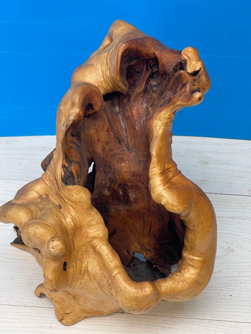 木製彫刻 自然な形状のオブジェ 約30cm