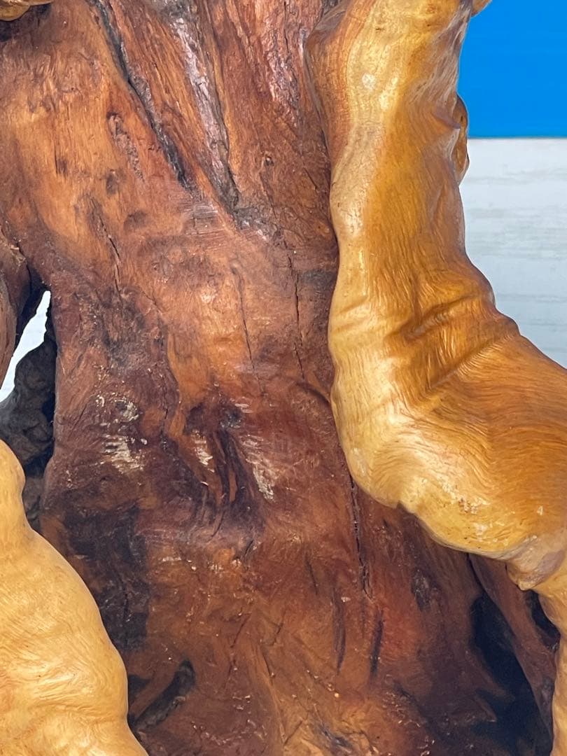 木製彫刻 自然な形状のオブジェ 約30cm