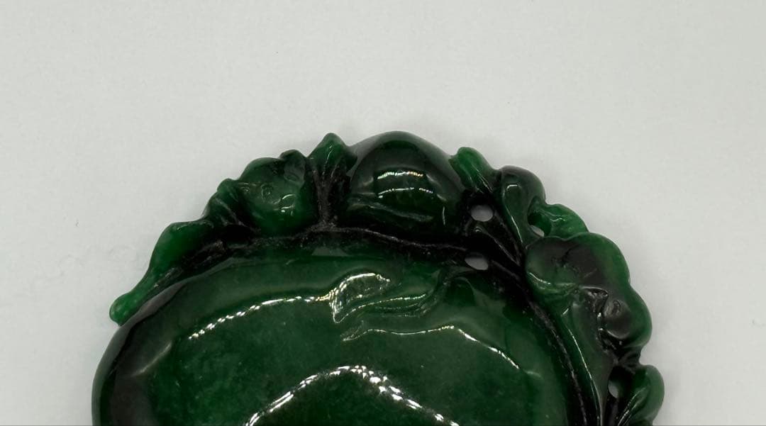 碧玉　瓜に蝙蝠　重さ54g 送料込み250530