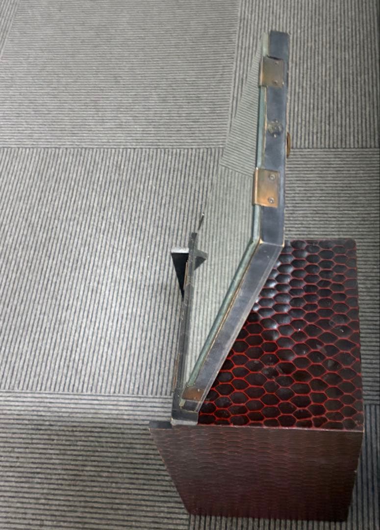 半額　銀座松屋　骨董　鎌倉彫　鏡台仕掛けの飾り棚　小箪笥アンティーク