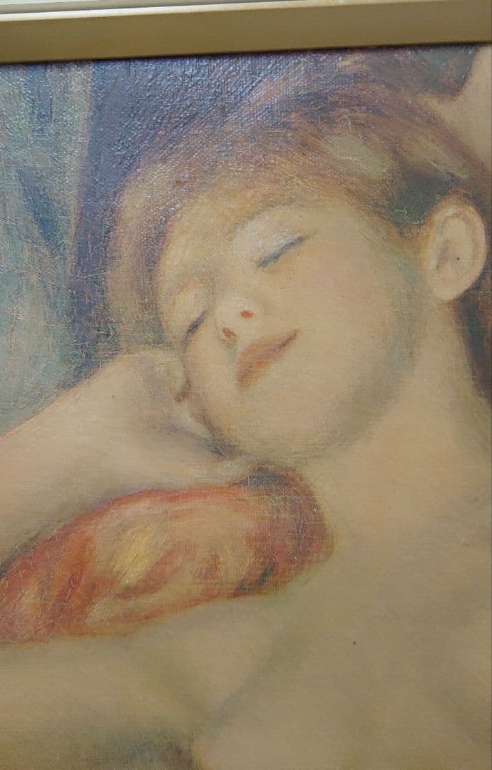 ルノアール 裸婦 複製画 額装 ヴィンテージ インテリア 油絵風 立体加工