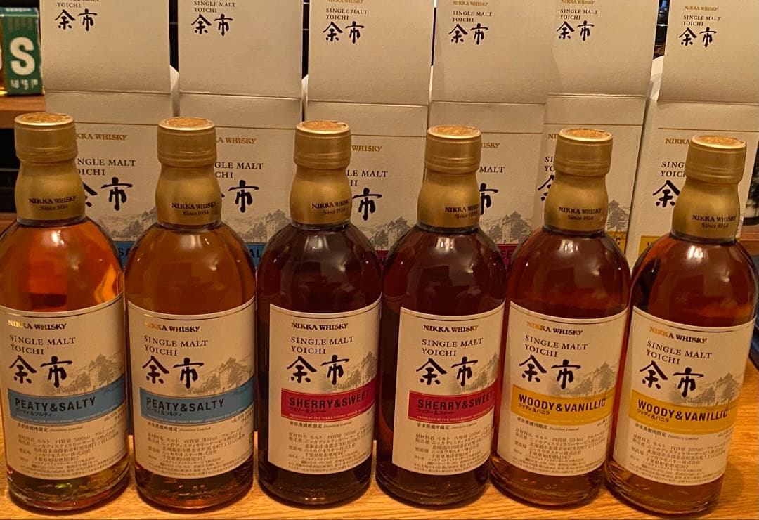 余市蒸溜所限定　ピーティー&ソルティ　シェリー&スイート　ウッディ&バニラ 6本