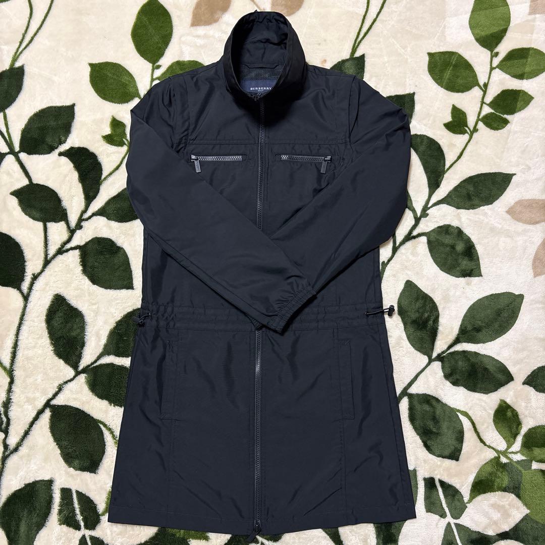 美品 バーバリーゴルフ 2WAY ナイロンジャケットコート 黒 サイズ1 S相当
