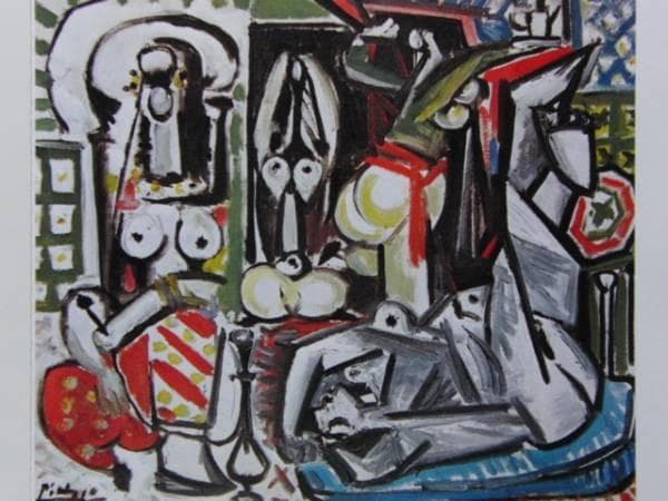 ピカソ、アルジェの女たち168、希少画集画、新品額装付