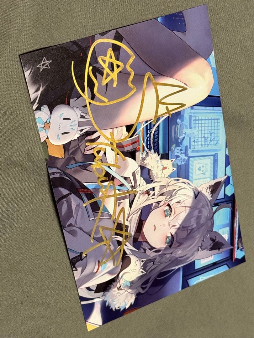 ホロライブ　白上フブキ　直筆サインポストカード2枚セット