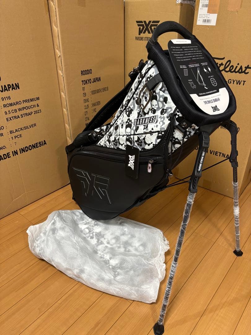 PXG ダークネス スカルカモ ハイブリッドスタンドバッグ 6分割 未使用展示品
