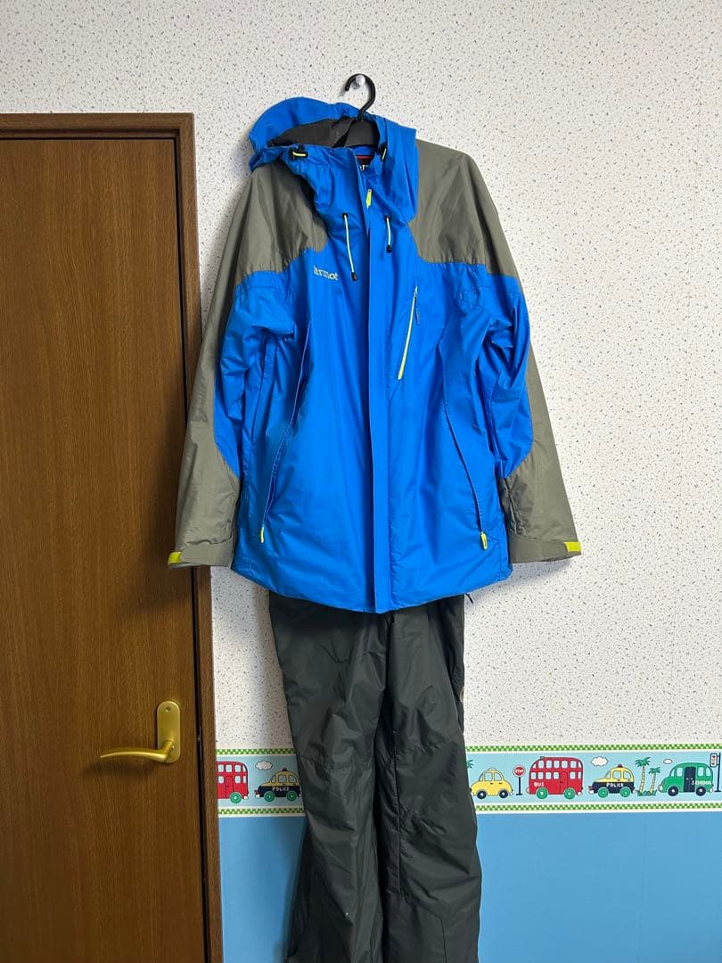 【Marmot】スキーウェア 上下セット メンズ Lサイズ ブルー×グレー