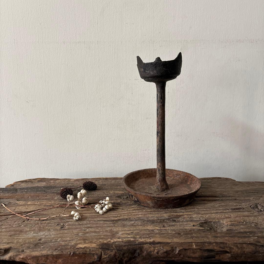 古い燭台　キャンドルスタンド.燈火器.李朝.古美術.古民具.韓国.古道具.骨董