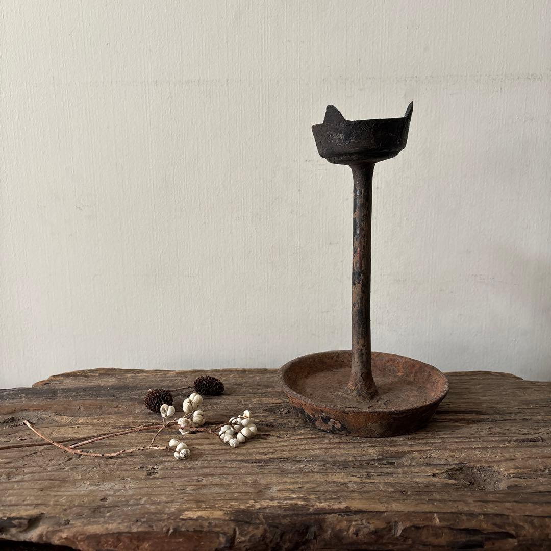 古い燭台　キャンドルスタンド.燈火器.李朝.古美術.古民具.韓国.古道具.骨董