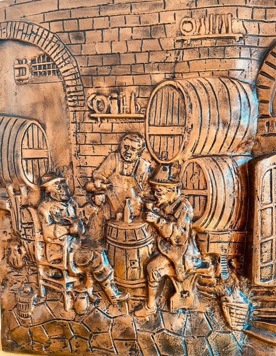 【銅板風 西洋酒場】レトロ アンティーク 絵画 西洋画 ブロンズ彫刻