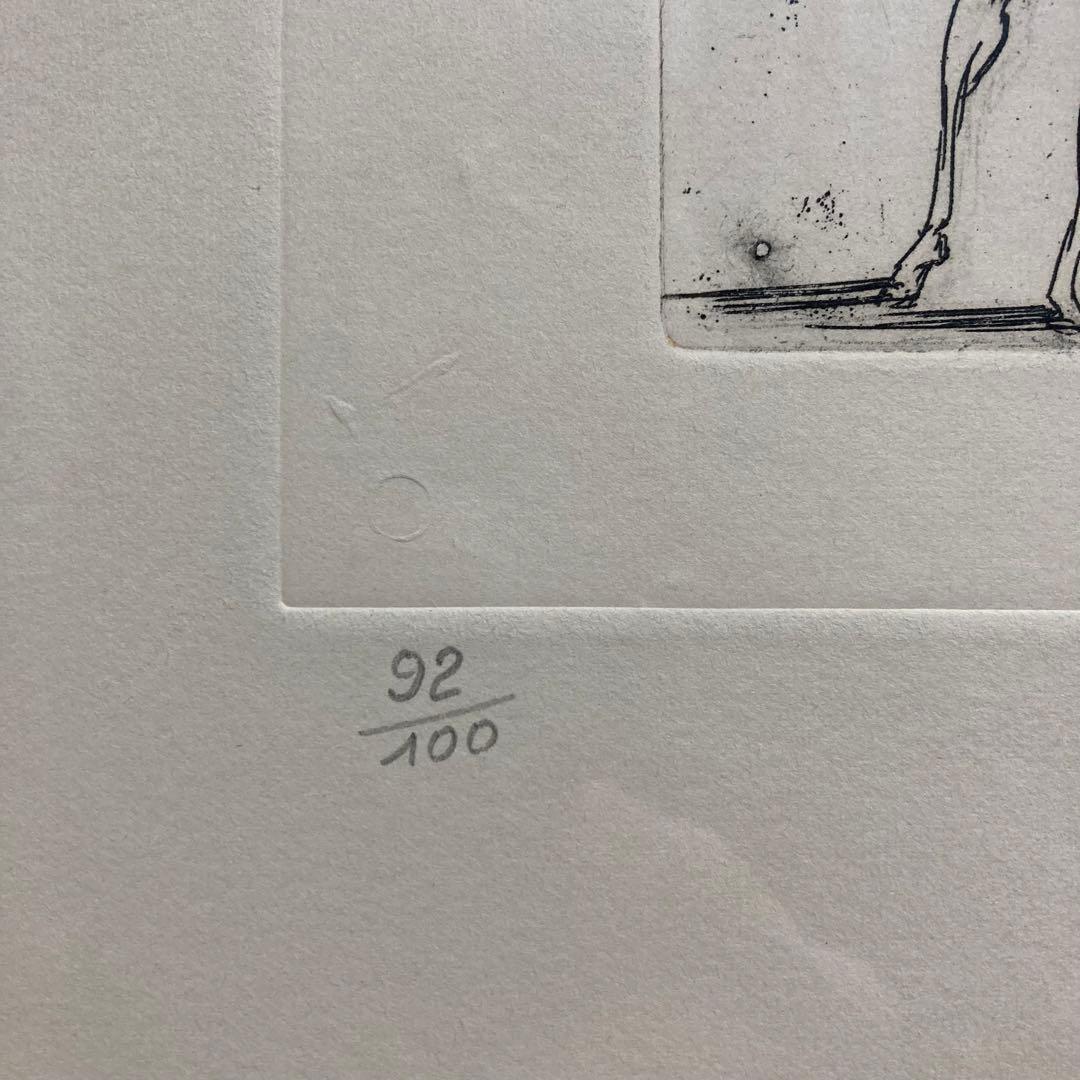 【真作】サルバドール・ダリ エッチングに手彩色 直筆サイン 額装 絵画 版画