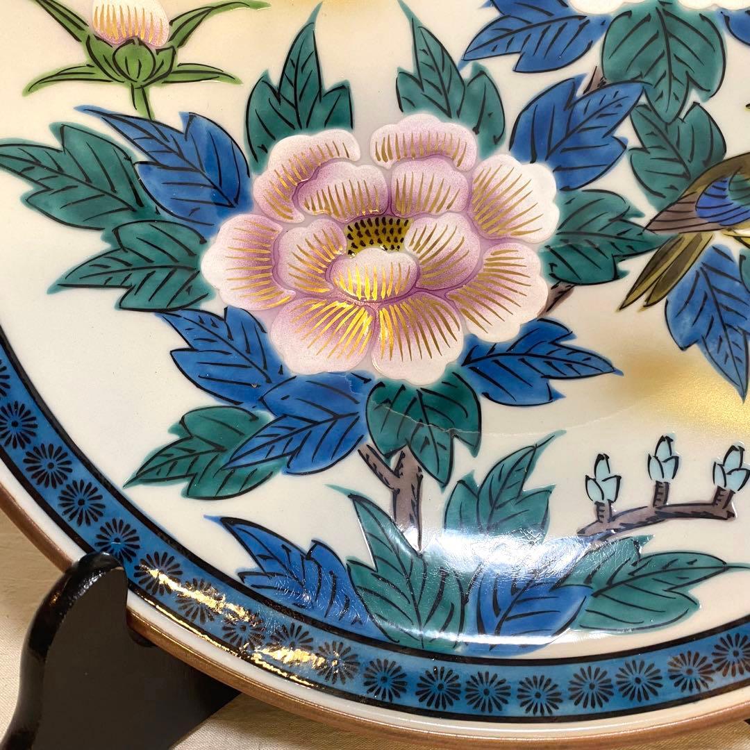 九谷焼　皿　飾皿　松山　金襴手　金彩　共箱⑨