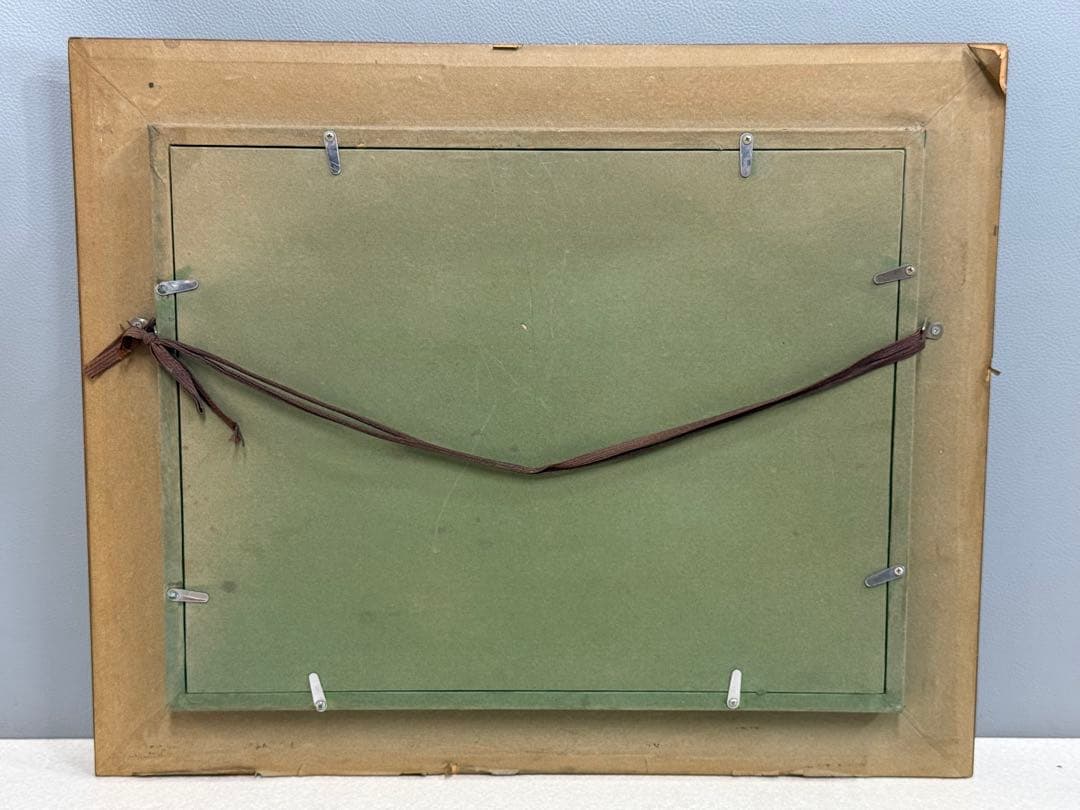 真作 友成晴雄 街角F4号 油彩画 油絵 風景画 直筆サイン