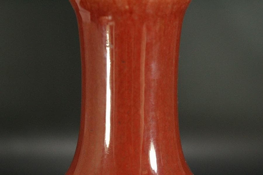 中国美術 釉裏紅 瓶 高21cm RC783