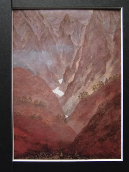 麻田鷹司、「天地石壁一之倉」、希少な画集より、新品高級額・額装付、状態良好