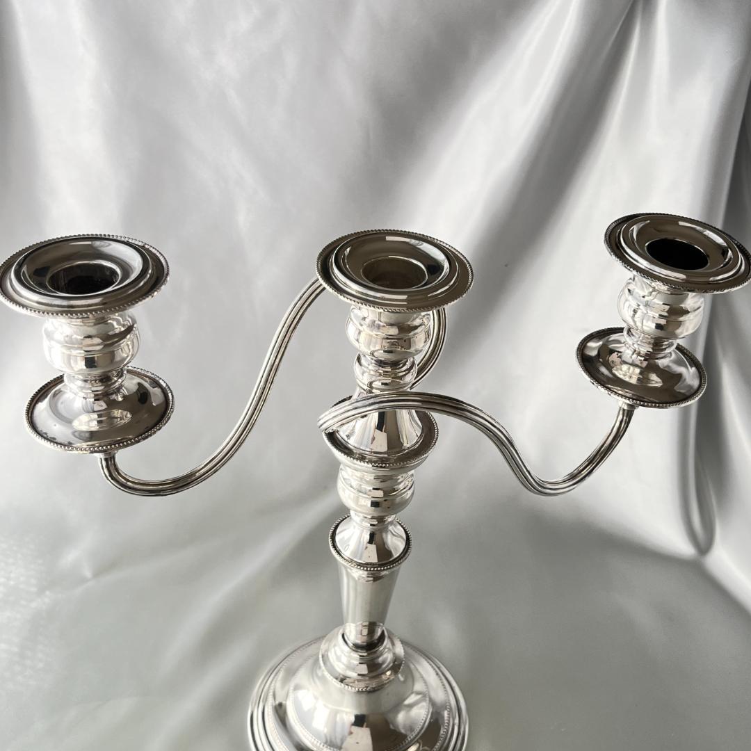 【英国】 2Way パールのキャンドルスタンド シングル / トリプルホルダー