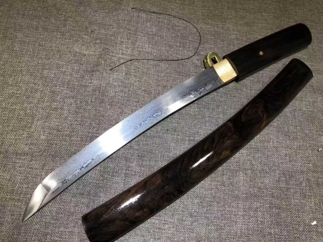 黒檀武士刀リブ差 武具 刀装具 日本刀　模造刀 居合刀 武士道 肋差 短刀