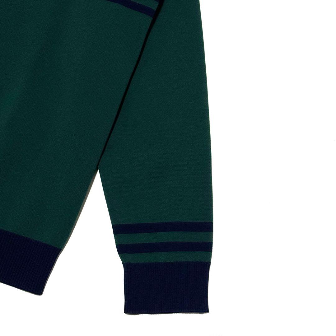 美品ワック　ロゴニットセーター　グリーン　高伸縮快適　スポーツ対応軽量素材希少色