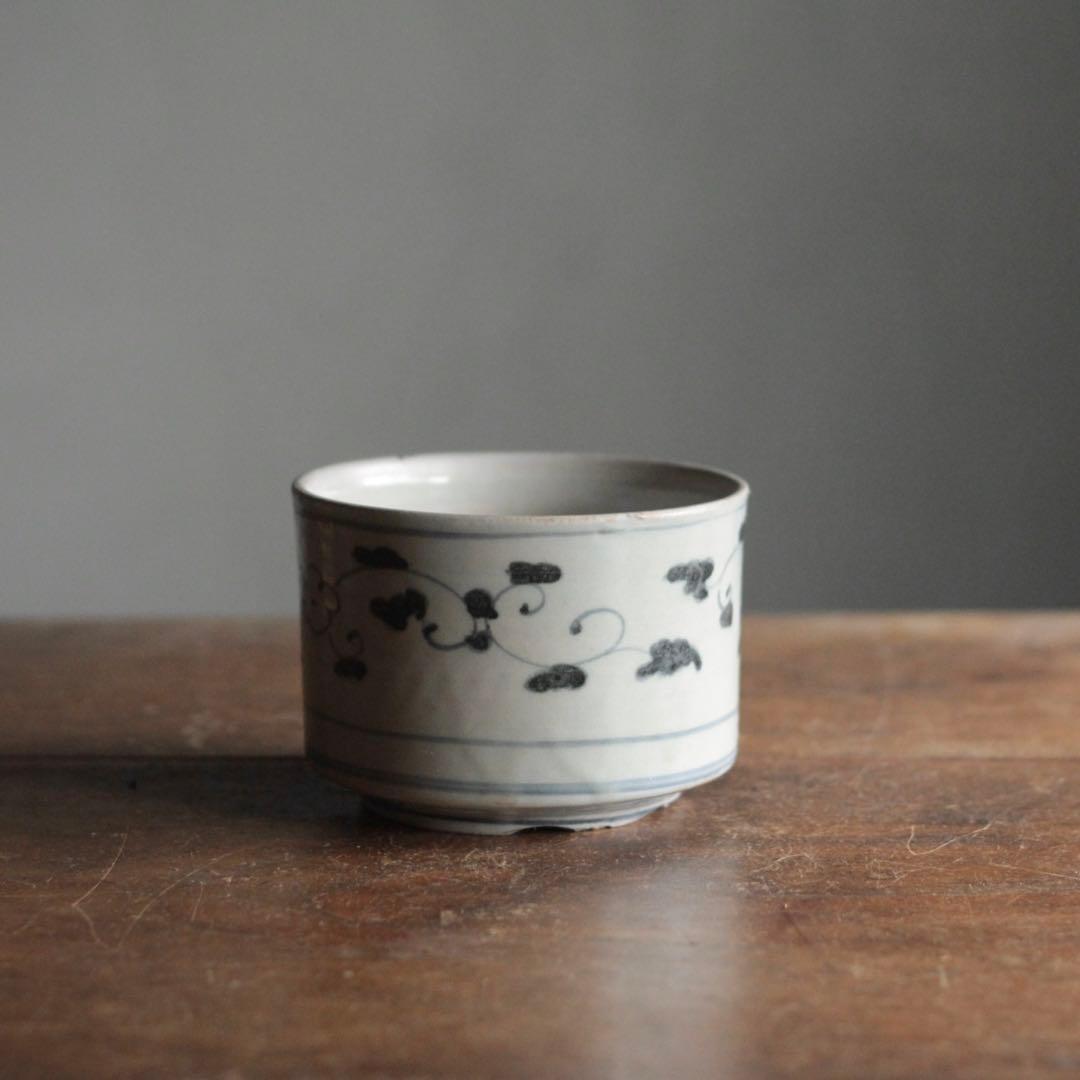 古伊万里 染付 半筒 茶碗 古美術 古道具 アンティーク