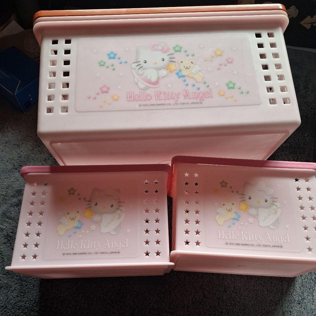 平成レトロキティ激レアHello Kitty エンジェル収納ボックス 3つセット